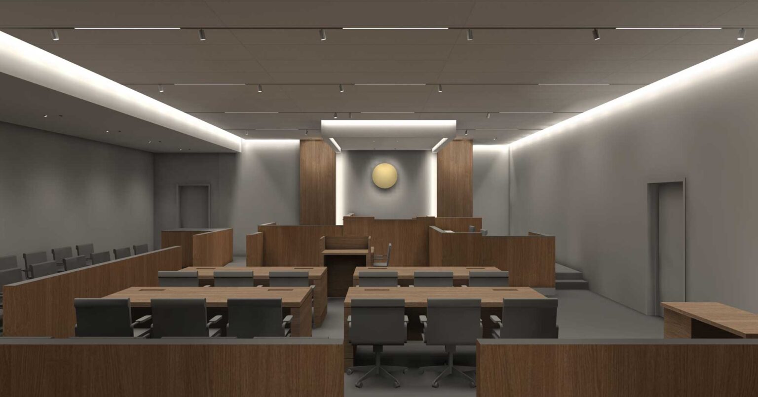Courtroom general lighting render web